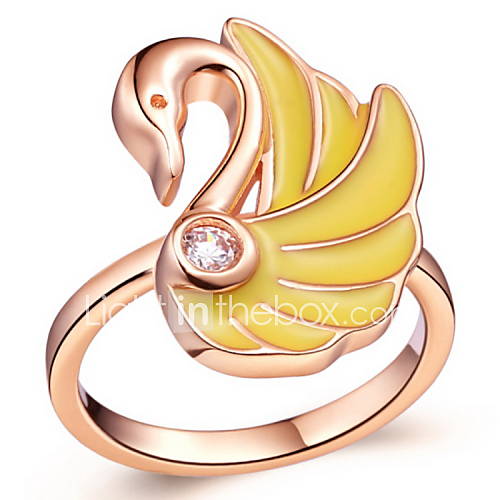 Stylish Sliver Or Gold With Cubic Zirconia Round Womens Ring(1 Pc)