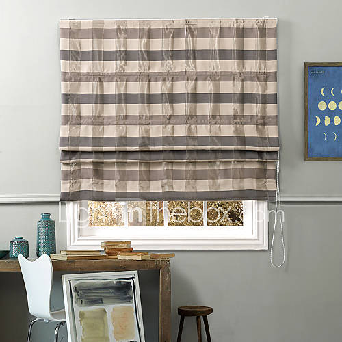 Retro Country Style Plaid Eco friendly Roman Shade