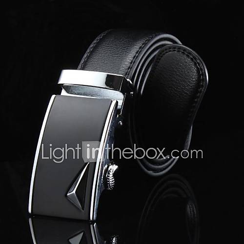 Mens Genuine Leather Automatic Buckle Belt