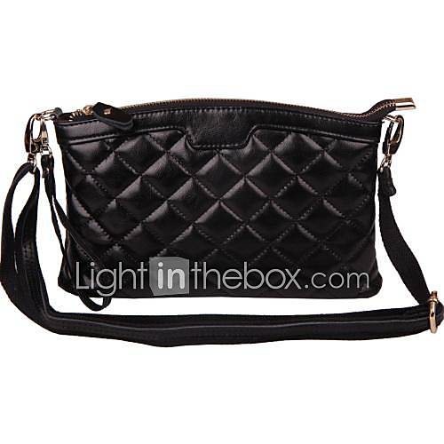 Womens New Fashion Checked Messenger Handbags Genuine Leather