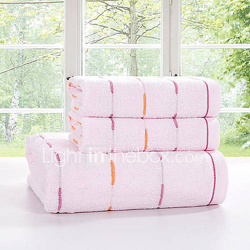 Siweidi Comfortable Cotton Jacquard Towel Set(Pink)