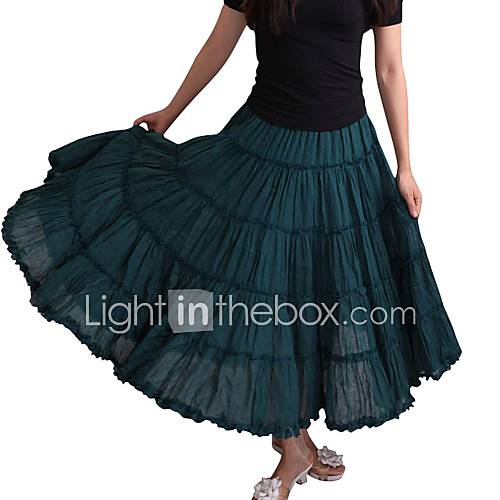 Womens Long Maxi Pure Layered Elastic Skirts