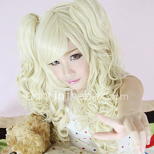 Harajuku Style Cosplay Synthetic Wig Lolita Bunches wavy Wig Light golden