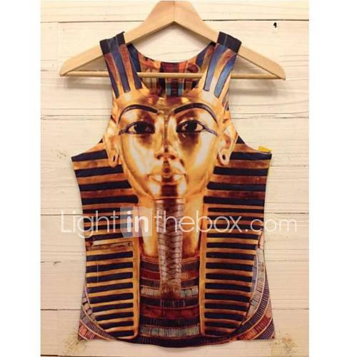 Mens 3D Series Egypt Mask Printing Tight Movement Vests