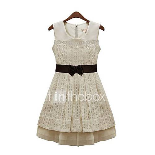 Womens Vintage Lace Splicing Dress