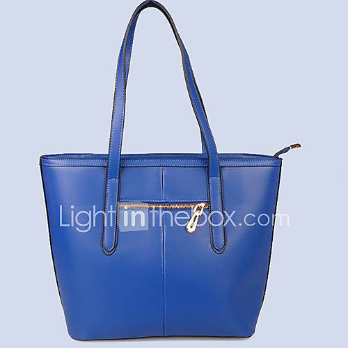 XIUQIU Womens Elegant Leather Tote Bag(Blue)