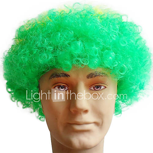 Black Afro Wig Fans Bulkness Cosplay Christmas Halloween Wig Brazils nationa Flag Wig 1pc/lot