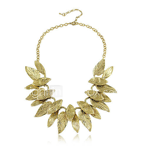 Yumfeel Womens Vintage Gold Leaves Link Necklace