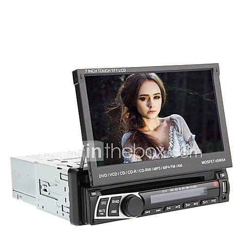 7 Inch 1Din TFT Screen In Dash Detachable Panel Car DVD Player with GPS,BT,RDS,iPod,Touch Screen