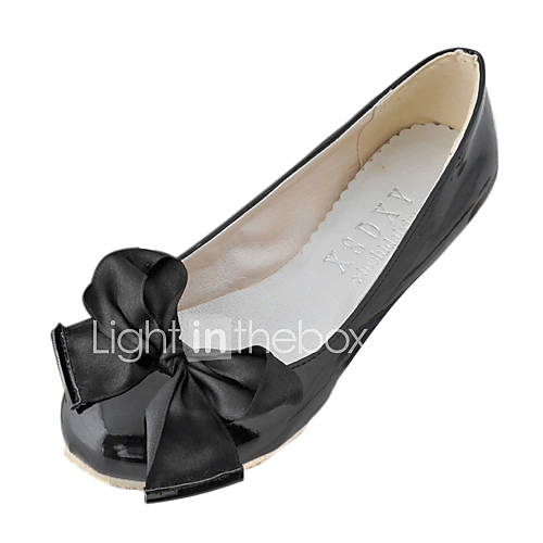 Leatherette Womens Flat Heel Ballerina Flats Shoes With Bowknot(More Colors)