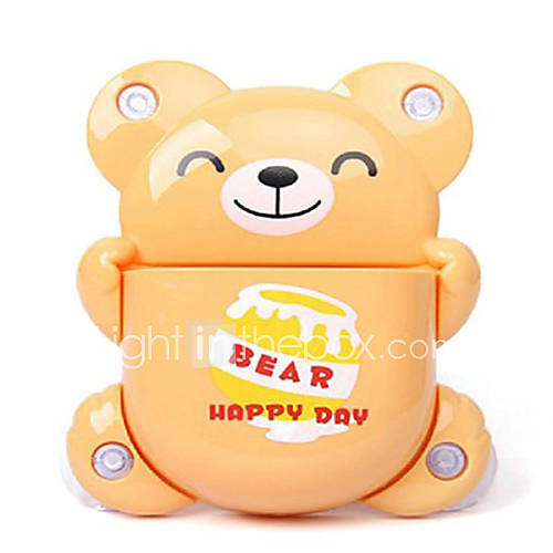 PP Bear Shaped Tooth Brush Holder, Random Color W13cm x L16cm x H2cm