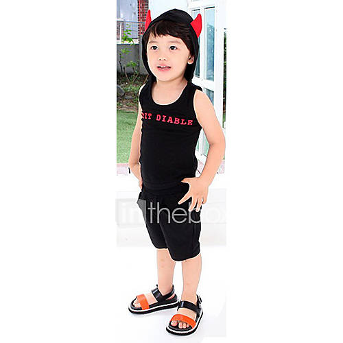 Boys Casual Letter Pattern Sleeveless Clothing Sets