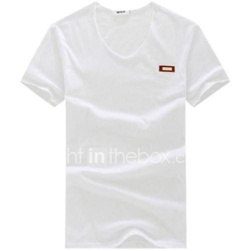 Mens Round Collar Cotton Short Sleeves T Shirts