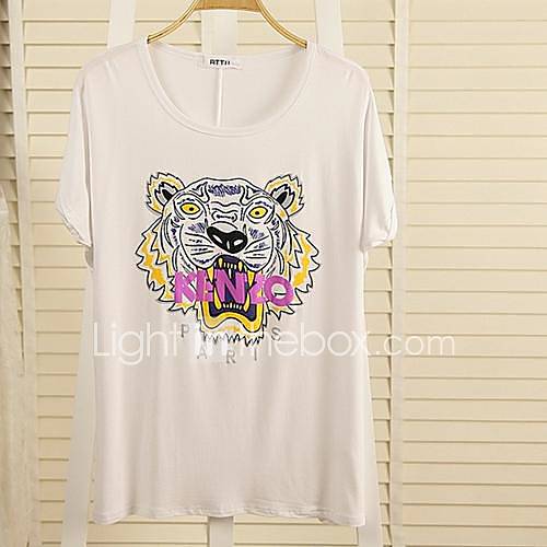 Womens Korean Printing Bat Sleeve T Shirt