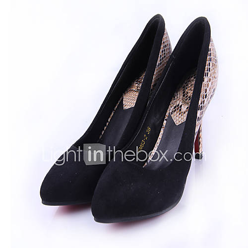 Womens Simple Splice High Heeled Shoes(Black)