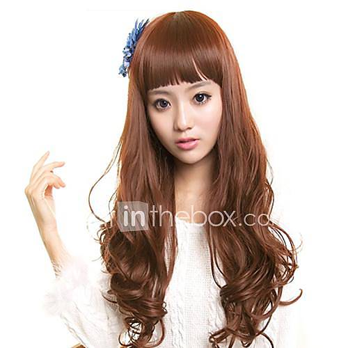 Capless Full Bang Synthetic Stylish Long Wavy Wigs 3 Colors Available