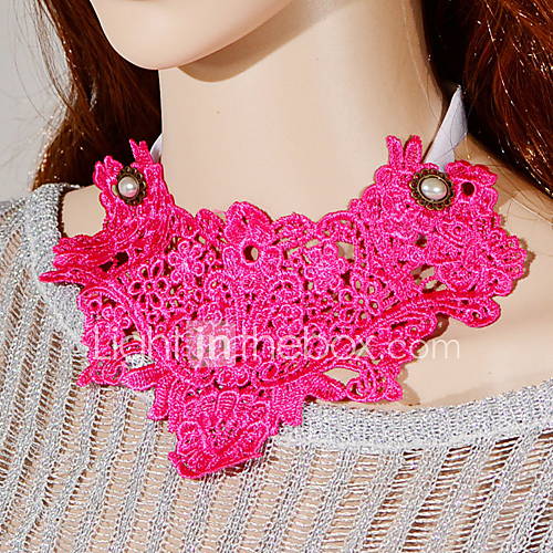 OMUTO Lace Grace Fashion Short Collar Necklace (Rose)