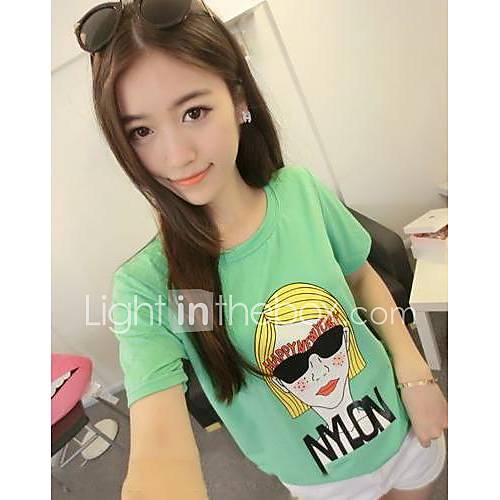 Womens Cool The Blonde Shades Girl Print Short Sleeve T Shirt