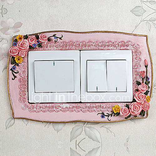 Pink Princess Style Double Light Switch Stickers