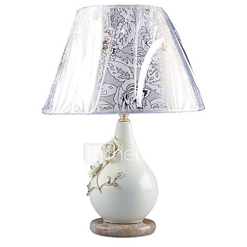 40W Pastorale Table Lamp With Floral Pattern