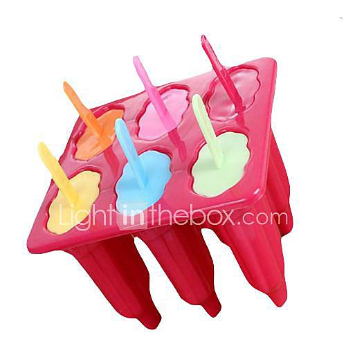 6 Cups General Shape Popcicle Moulds Tray, Food Safe PP Material, Random Color