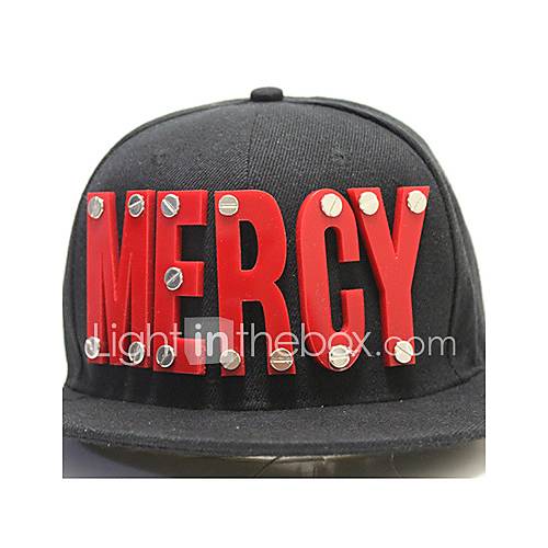 Unisex Crystal Flat Ledge Bassball Cap With Alphabet MERCY