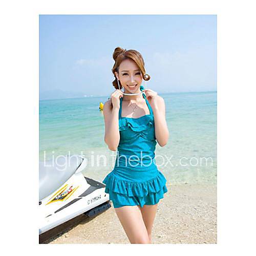 Womens Sexy Show Thin Skirt Style Nylon and Spandex One Pieces Swimsuit