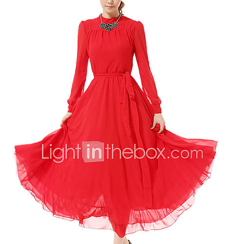 Zhulifang Womens Vintage Chiffon Fitted Dress