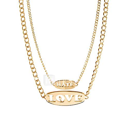 Shining Fashion Alloy Letter StyleShort Necklace (Screen Color)