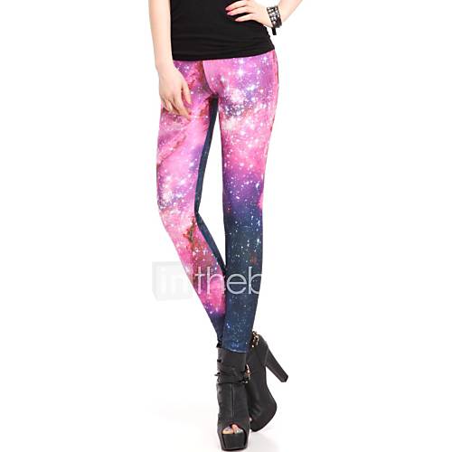 Elonbo Charming Star Style Digital Painting Women Free Size Tight Leggings