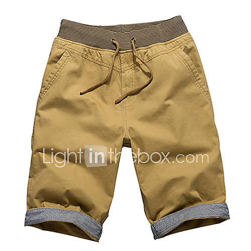 ARW Mens Leisure/Sports Short Solid Color Khaki Pants