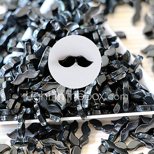 20PCS Black Beard Resin Nail Art Decoration