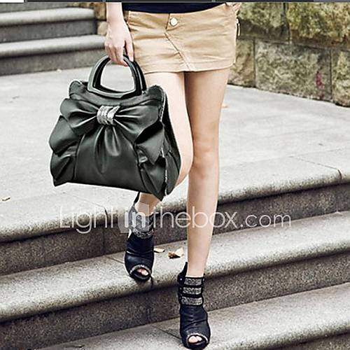 Womens Imitation Leather Huge Bow Tote/Crossbody Bag