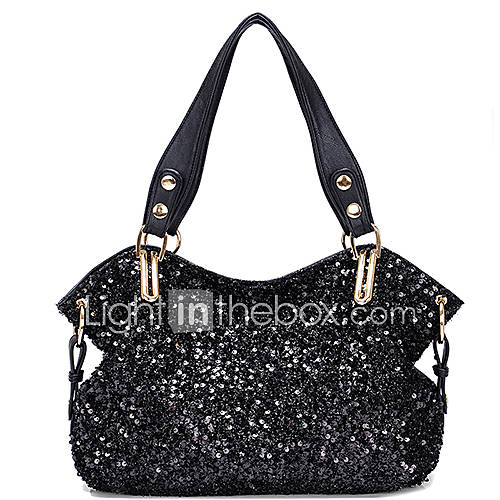 Miyue Womens Sequins Fashion Tote(Black)