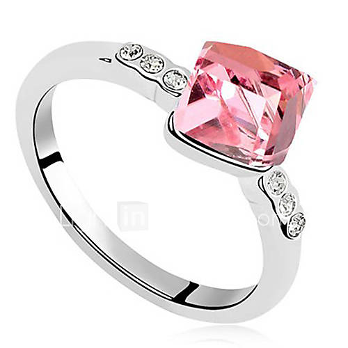 Xingzi Womens Charming Pink The Water Cube Made With Swarovski Elements Crystal Ting