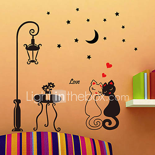 Cartoon Love Cats Removable Decorative Wall Stickers