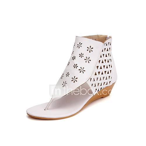Leatherette Womens Low Heel Wedges Sandals with Hollow out Shoes (More Colors)