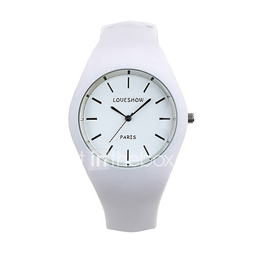 Loveshow Solid Color Waterproof Eco Friendly Silica Gel Band Wristwatch