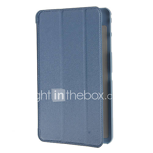 Silk Pattern PU Leather Full Body Case with Stands for Samsung T320 (Light Blue)