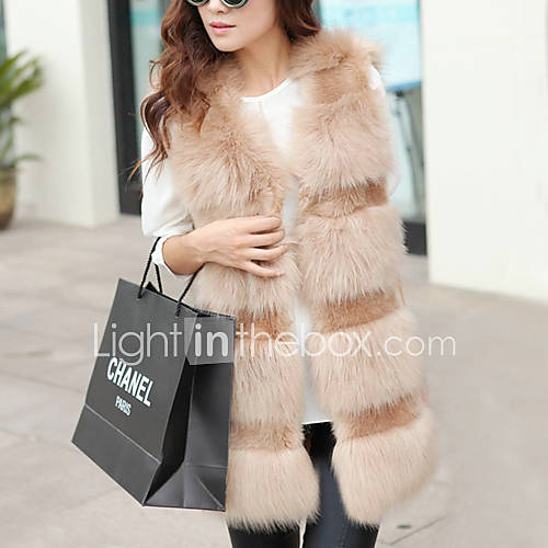 Sleeveless Collarless Faux Fur Party/Casual Vest(More Colors)