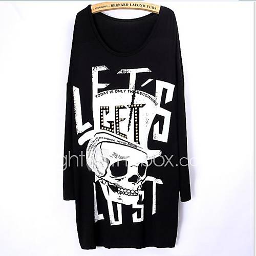 Womens Fashion Ghost Letter Long Sleeve T Shirt