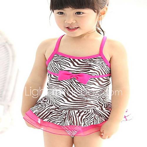 Girls Zebra One Piece Swimwear