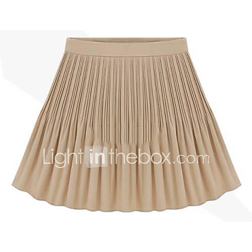 Womens Vintage High Waist Pleat Hemline Chiffon Skirt