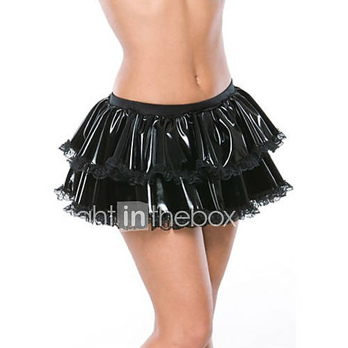 Shining Girl Black PU Leather Punk Lolita Skirt
