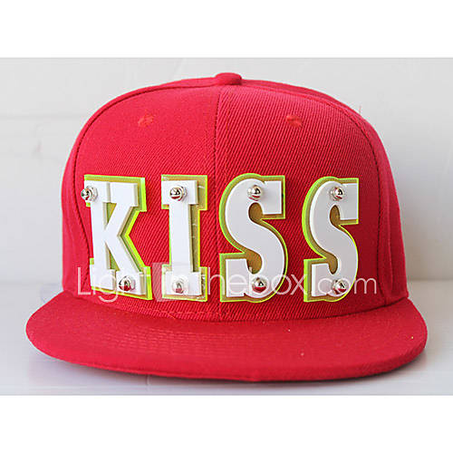 Unisex Crystal Acrylic Bassball Cap With Fluorescent Alphabet KISS