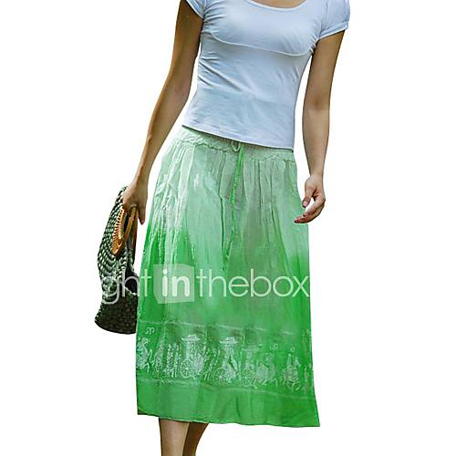 Womens Long Maxi Printed Bohemian Folk Elastic Skirts