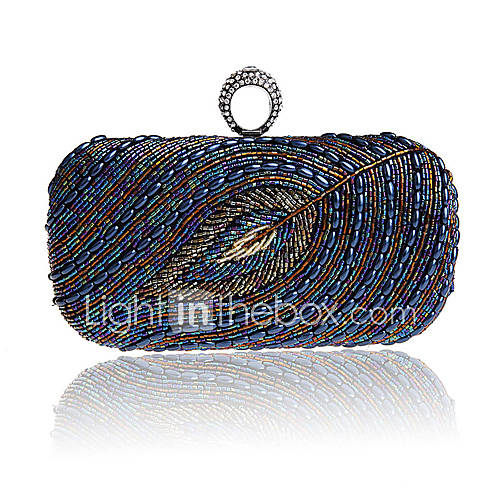 Jiminy Womens Top Grade Embroidery Evening Clutch Bag(Royal Blue)