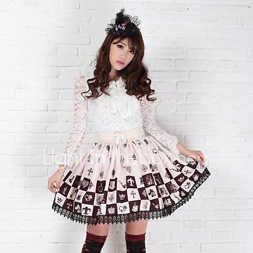 Coffee Pretty Lolita Ailce Chess Princess Kawaii Skirt Lovely