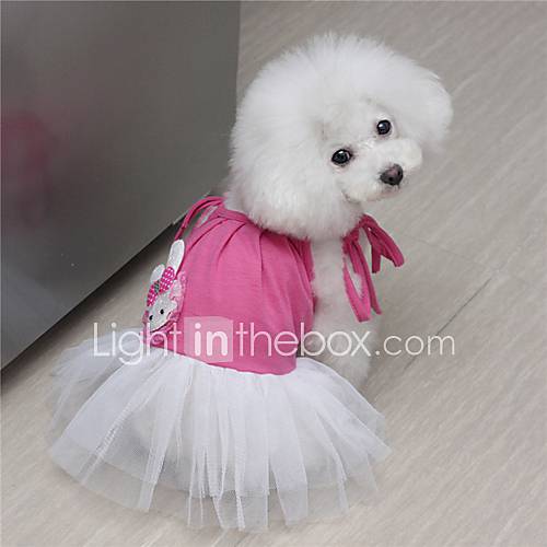 Petary Pets Cute Rabbit Pattern Cotton Mesh Ball Gown T Shirt For Dog