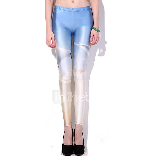 Elonbo The Seagulls Fly Style Digital Painting Tight Women Leggings